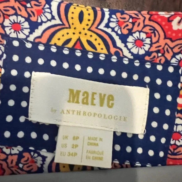 Maeve Anthropologie Pink and Brown Tiered Sundress - Picture 6 of 7